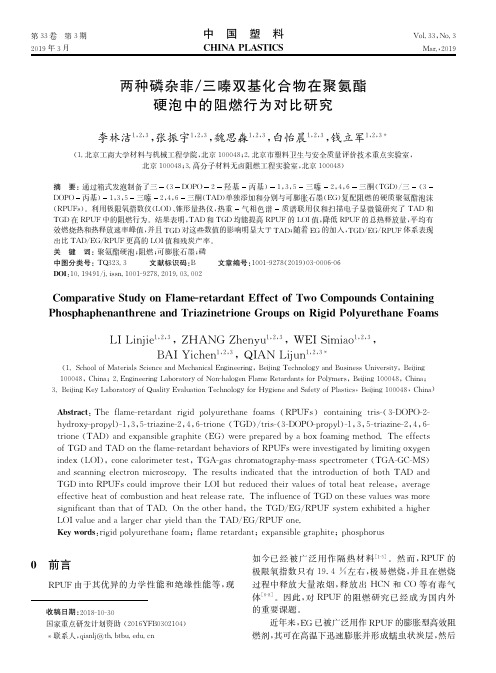 两种磷杂菲三嗪双基化合物在聚氨酯硬泡中的阻燃行为对比研究