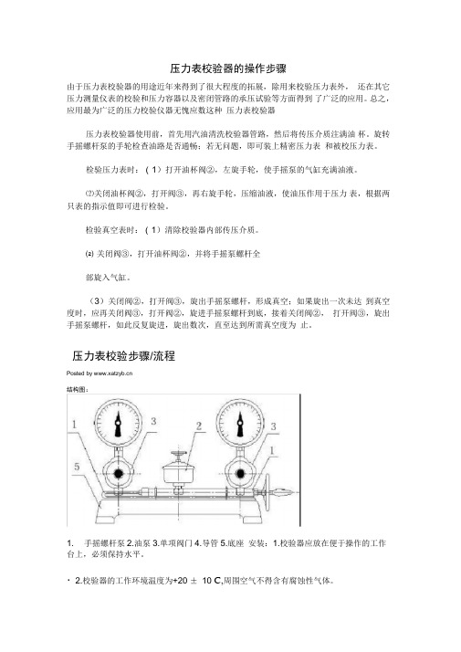 压力表校验器的操作步骤