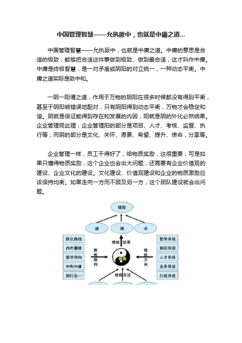 中国管理智慧——允执厥中，也就是中庸之道...