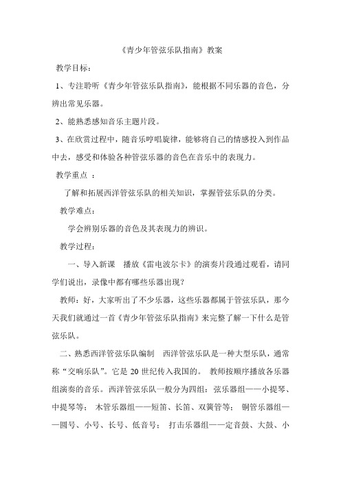 青少年管弦乐入门教案