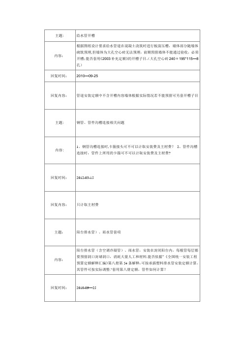 安徽省造价咨询(安装部分)回复