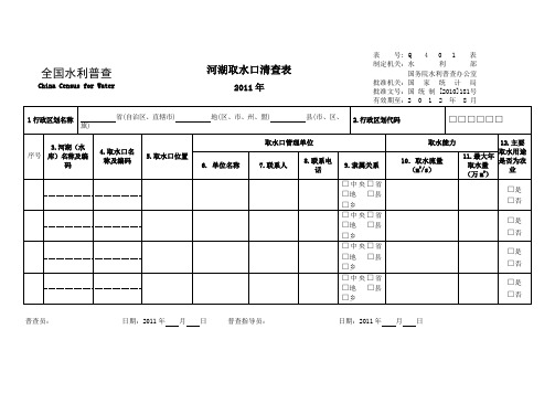 河湖取水口清查表【模板】