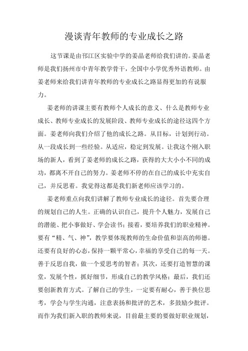 漫谈青年教师的专业成长之路