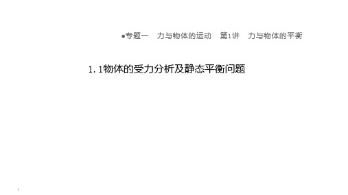 广东省2021届新高考物理二轮复习1.1物体的受力分析和静态平衡问题课件