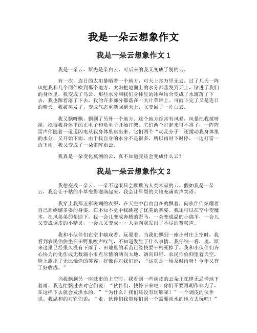 我是一朵云想象作文