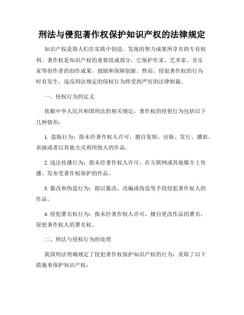 刑法与侵犯著作权保护知识产权的法律规定