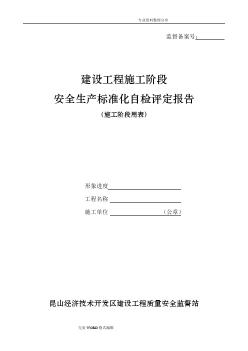 建设工程施工安全生产标准化自评报告范文