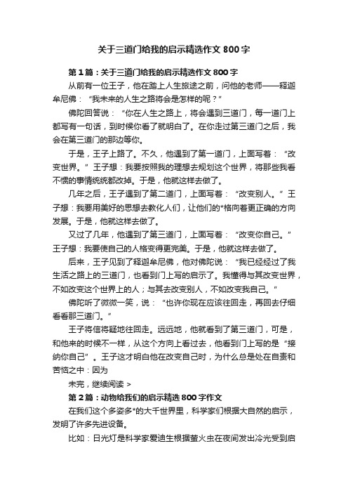 关于三道门给我的启示精选作文800字