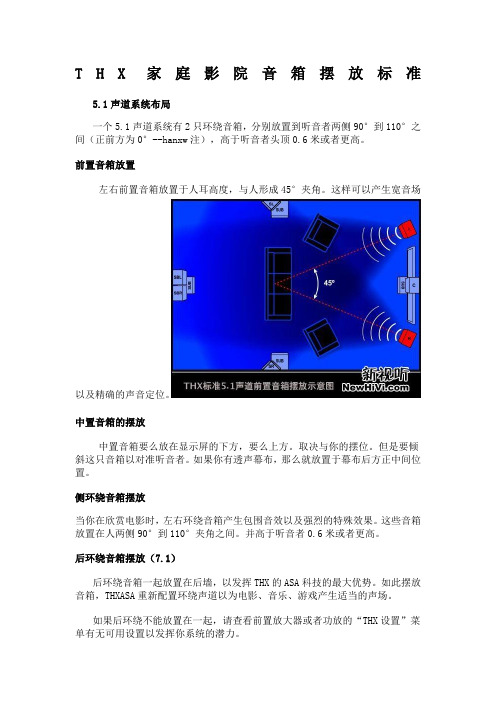 THX家庭影院音箱摆放标准