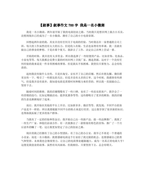 【叙事】叙事作文700字 我是一名小微商