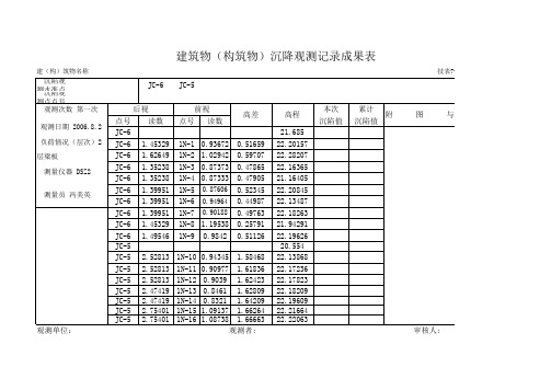 沉降观测表