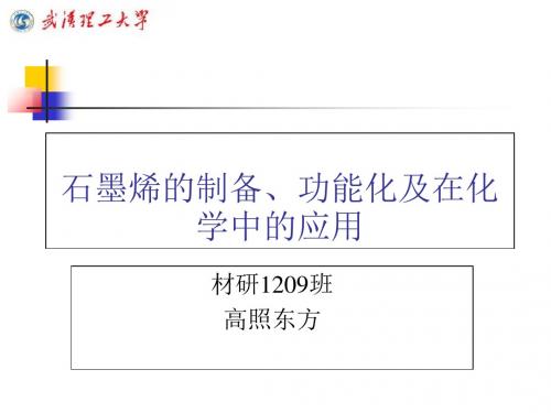 石墨烯的制备、功能化及在化学中的应用-PPT精选文档