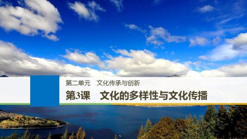 2019届高考政治一轮复习人教版必修3第3课文化的多样性与文化传播课件(56张)(浙江)