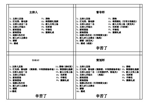 婚礼主持人手卡模板