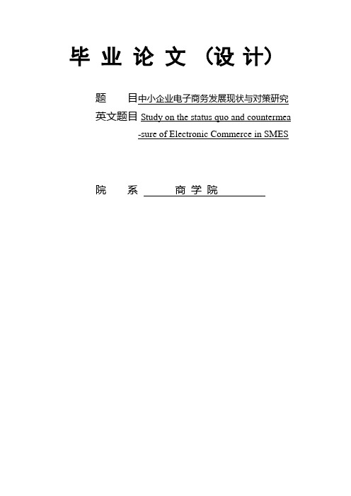 中小企业电子商务发展现状与对策研究