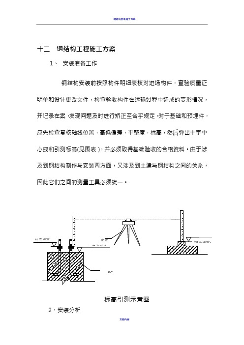 钢结构安装施工方案18065