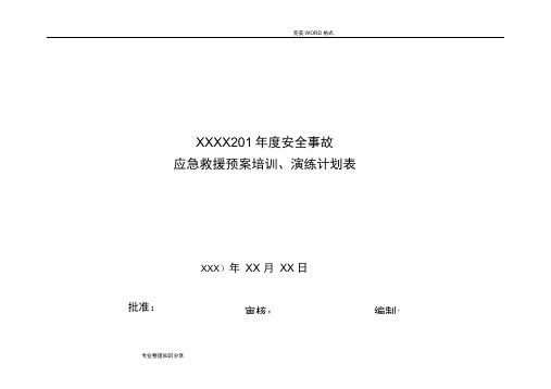 应急演练计划、方案、记录文本、总结(空模板)