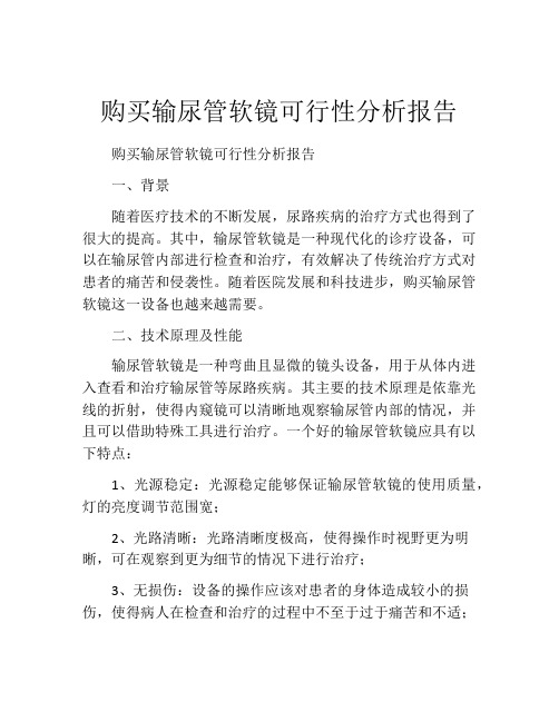 购买输尿管软镜可行性分析报告