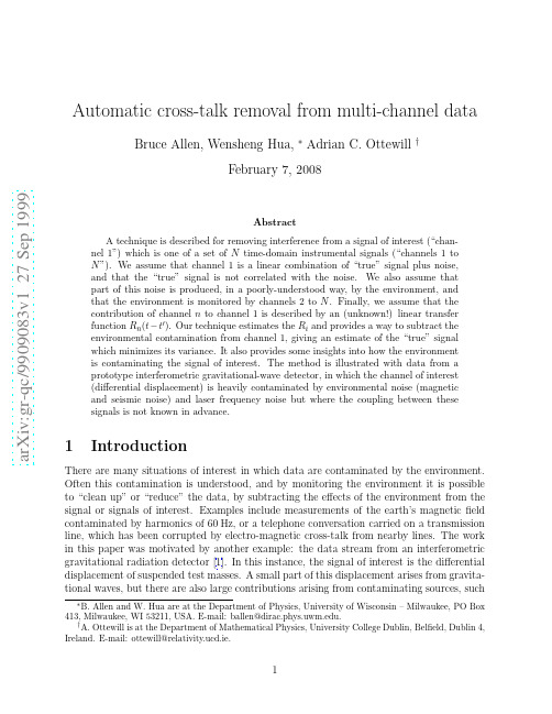 Automatic cross-talk removal from multi-channel data