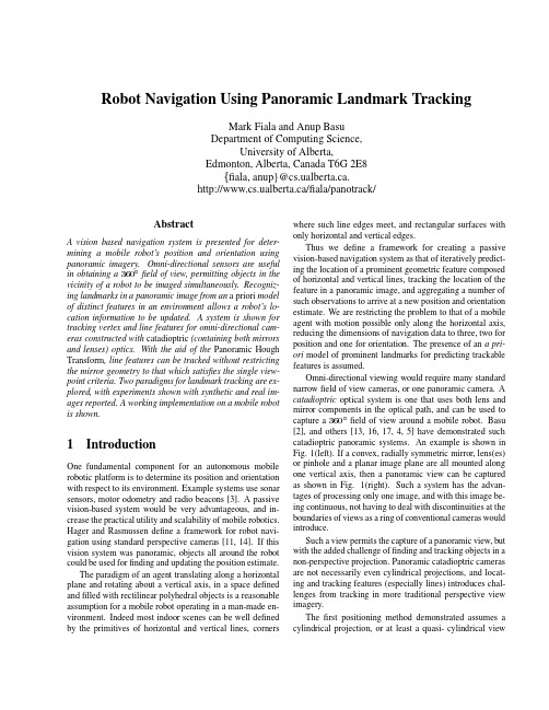 Robot Navigation Using Panoramic Landmark Tracking