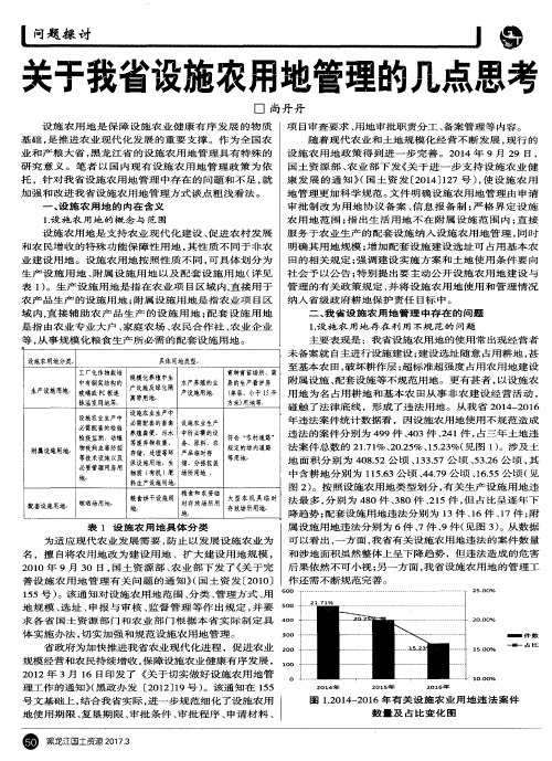 关于我省设施农用地管理的几点思考