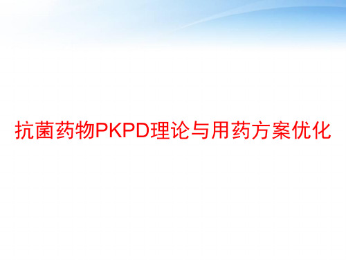 抗菌药物PKPD理论与用药方案优化 ppt课件