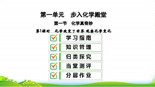 鲁教版九年级化学课件：第一单元第一节 第一课时 化学改变了世界 观察化学变化