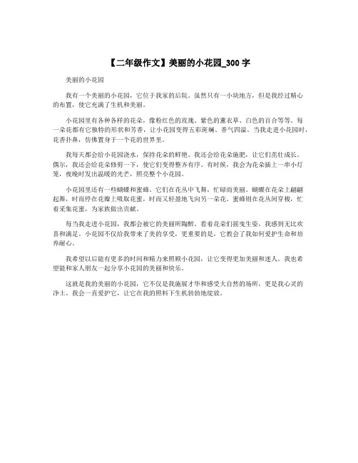 【二年级作文】美丽的小花园_300字