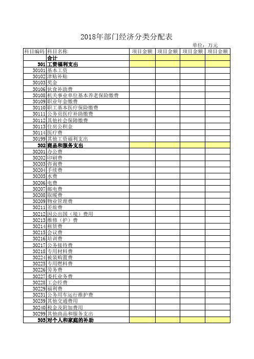 政府经济分类科目