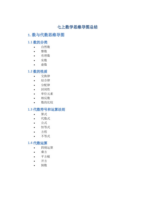 七上数学思维导图总结