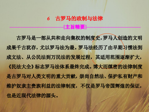 最新-2021届历史一轮复习6 古罗马的政制与法律 课件33张 精品