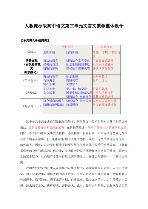 必修2第三单元教学整体设计定稿