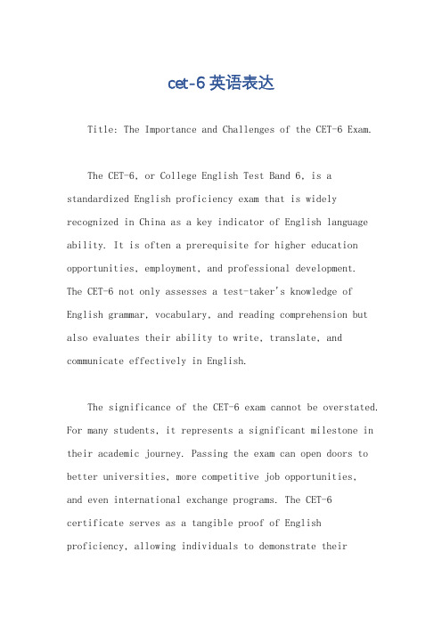 cet-6 英语表达