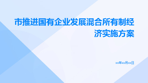 市推进国有企业发展混合所有制经济实施方案