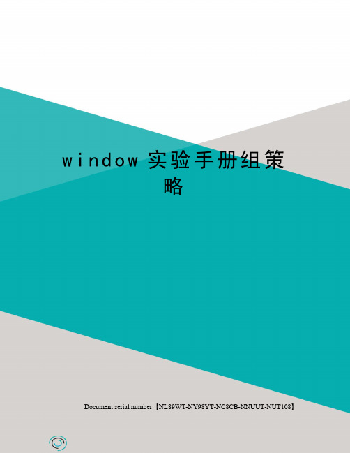 window实验手册组策略