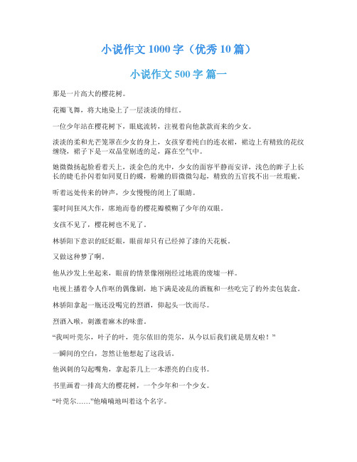 小说作文1000字(优秀10篇)