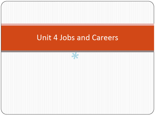 Unit 4 Jobs and Careers 蒋静仪英语阅读1