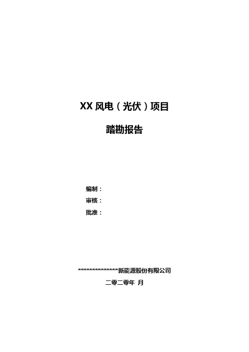 风电(光伏)项目踏勘报告模板