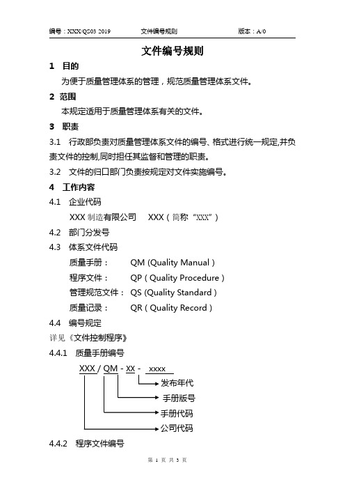 (ISO9001管理制度)10文件编号规则