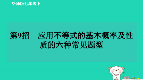 不等式的基本概率及性质的六种常见题型+练习课件+++2023-2024学年华东师大版七年级数学下册