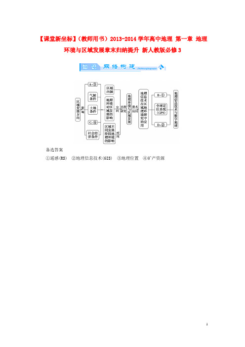 【课堂新坐标】(教师用书)2013-2014学年高中地理 第一章 地理环境与区域发展章末归纳提升 新人教版必修3