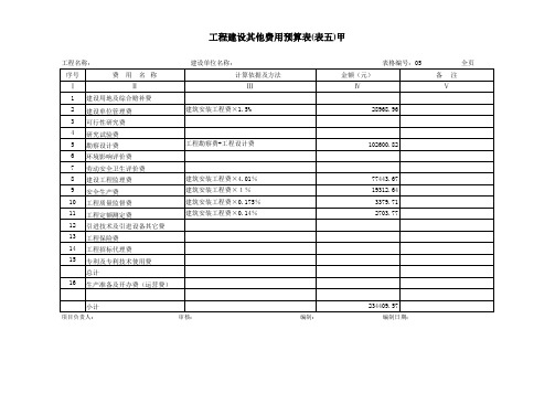 某光缆敷设预算书 精品