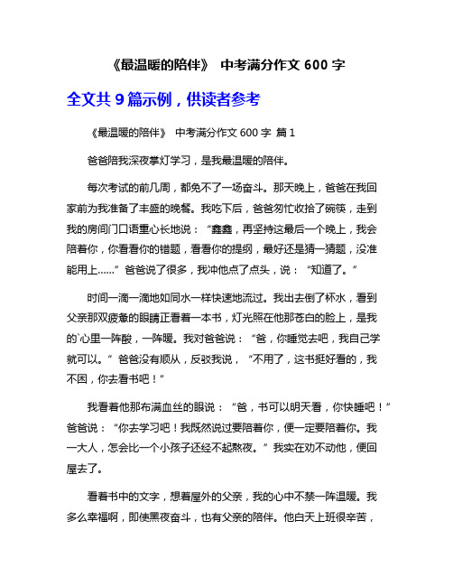 《最温暖的陪伴》 中考满分作文600字