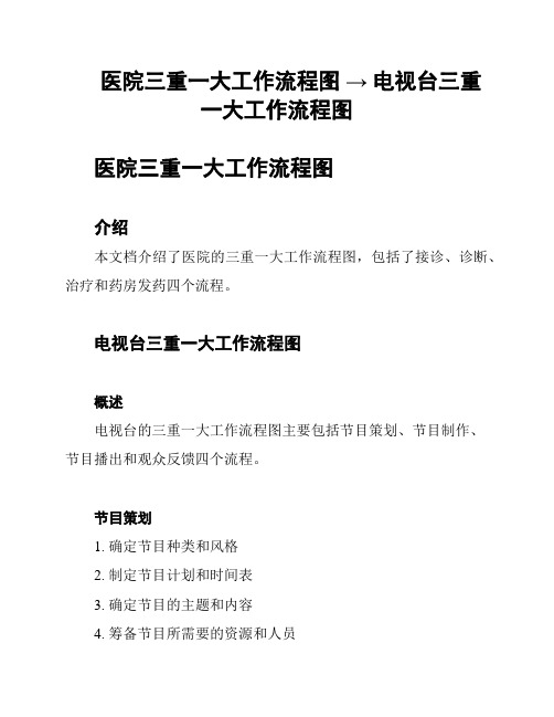 医院三重一大工作流程图 → 电视台三重一大工作流程图