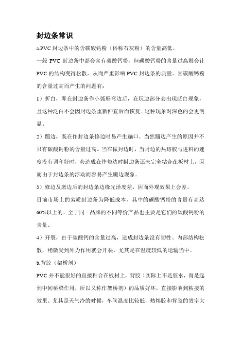 PVC封边条业务员必懂知识资料