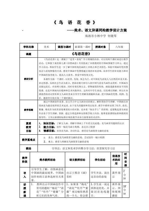 岭南美术出版社初中美术八年级上册  鸟语花香-市赛一等奖