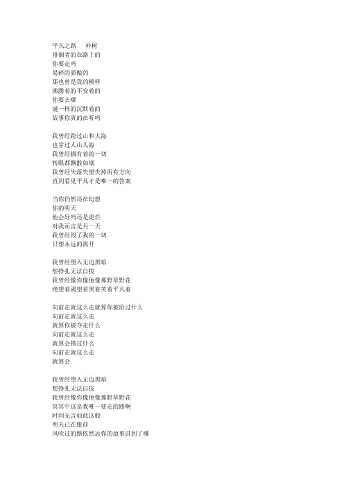 平凡之路 朴树