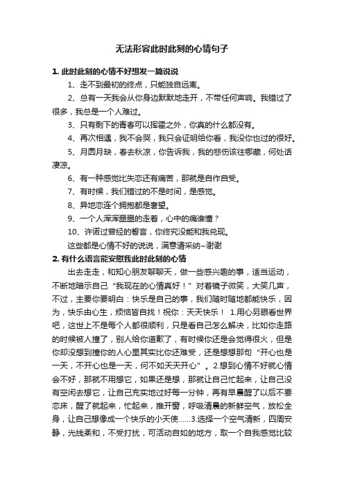 无法形容此时此刻的心情句子