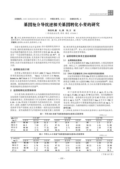 基因枪介导抗逆相关基因转化小麦的研究