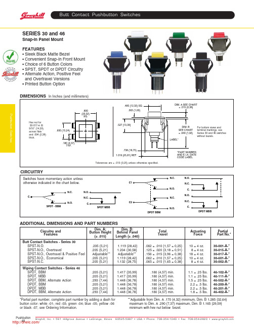 30-001-A-01;30-001-A-03;30-001-A-04;30-001-A-05;30-001-A-06;中文规格书,Datasheet资料